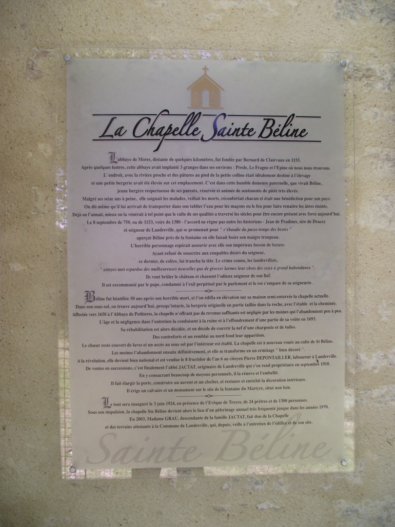 inauguration de la Chapelle Sainte Beline le 23 juin 2018